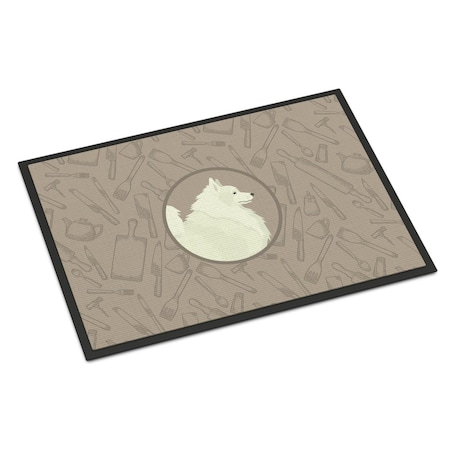 Carolines Treasures 18 x 27 in. Spitz in the Kitchen Indoor or Outdoor Mat CK2212MAT